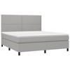 3141713 vidaXL Lit à sommier tapissier avec matelas Gris clair 180x200cm Tissu