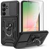 Armored Case for Samsung Galaxy A56 5G, CamShield Slide, Black + 9H Tempered Glass