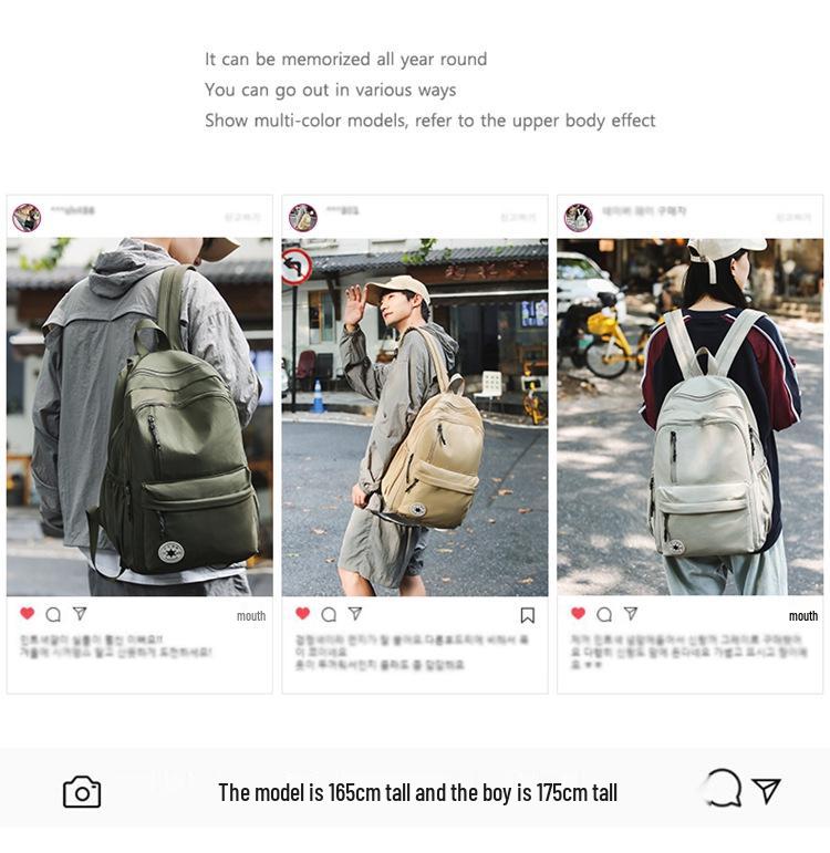 Niche Lightweight Nylon Backpack: Large-Capacity, Casual, Unisex Shoulder Bag for Commuters and Students