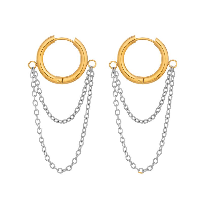 1 Paar einfache doppelte Kettenohrringe für Damen Paare Minimalistisch Boho Party Layering Schmuck Geschenke