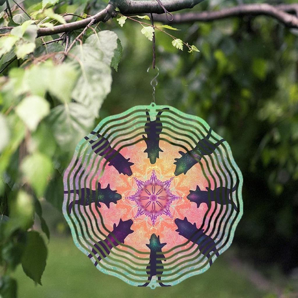 10 Inch Rotating Metal Wind Chime with 360 Degree Hook Vibrant Starburst Design for Outdoor Garden Balcony Lawn Decor All Seaso