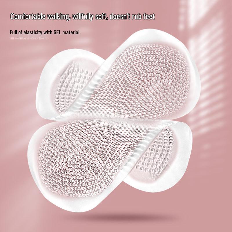 Transparent Gel Forefoot Pad: High Heel Pain Relief, Anti-slip Comfort, Shock Absorption, Soft Granule Massage.