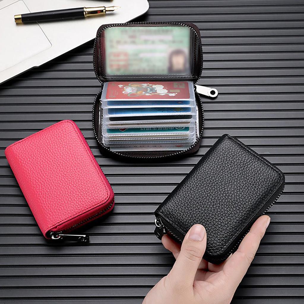 Classic Multi-card Storage Bag Man Wallet with Zipper Women Coin Purse 22 Bits Unisex Solid Color Credit Card Holder