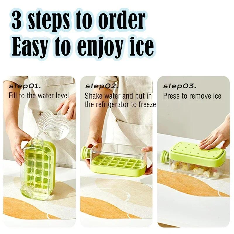 Non-Touch Ice Cube Mold Food Straw Cup Kettle Grade Ice Cube Trays for Drinks Easy Demould Ice Maker Outdoor Fitness Drink