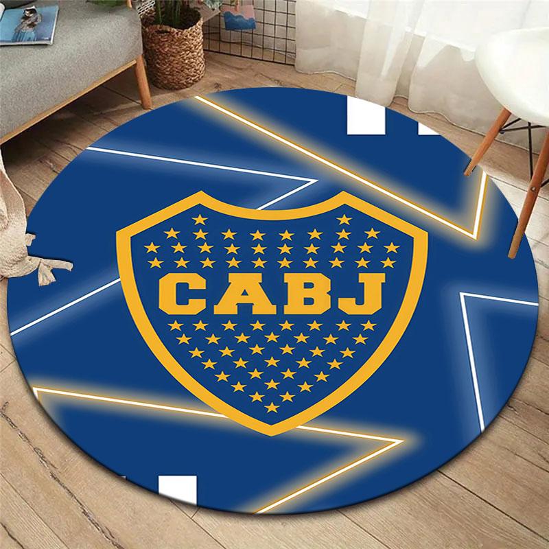 Boca Juniors Round Area Rug,Carpet Rug for Living Room Bedroom Sofa Playroom Decor,Non-slip Floor Mat