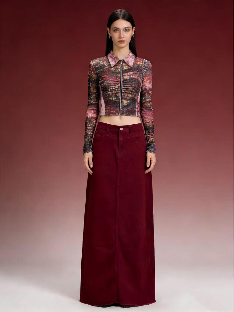 Summer Women's Loose Straight Denim Maxi Skirt - European/American Style