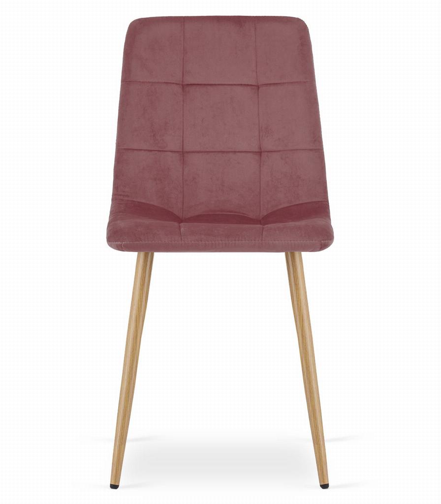 Kara Chair - Pink Velvet / Wood Color Legs X 4