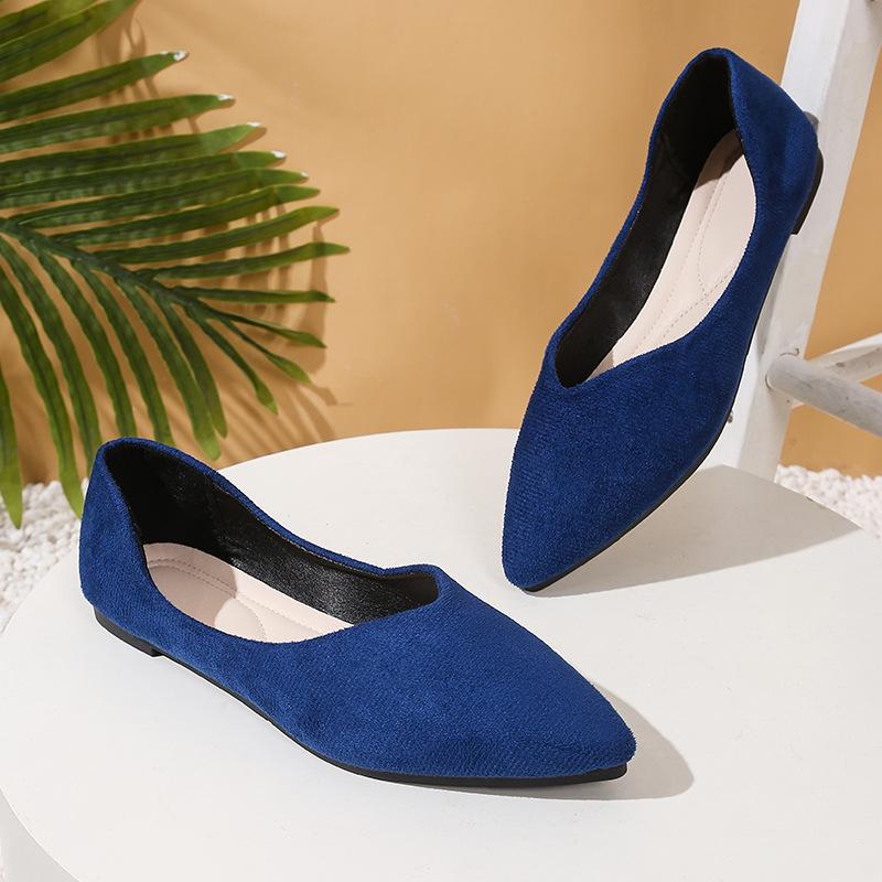 Fashion Comemore Pointed Toe Fashion Women Flats Casual Suede Solid Ciolor Slip on Shoes for Women Soft Sole Shallow Lightweigh Loafers