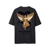 Men's Gothic "Pure Of Heart" Angel Graphic Tee, Retro Streetwear Oversized T-Shirt with Front & Back Print