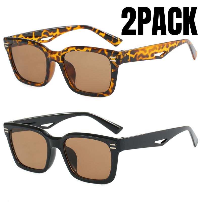 

2PACK Fashion Square Sunglasses Women Luxury Brand Big Sun Glasses Female Mirror Shades Ladies