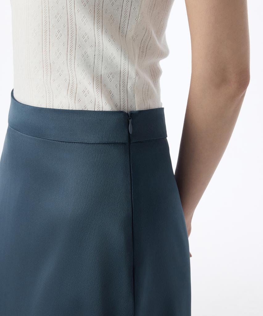 Musinsa Standard Woman Women'S Satin Long Skirt [Blue Grey]