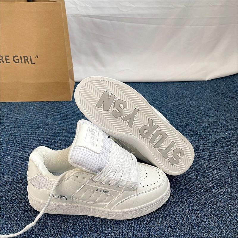 New platform white shoes versatile casual student board shoes cute dopamine