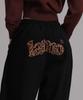 LIKE THE MOST Ramo Leopard Hip Applique Training Pintuck Wide Pants_Black