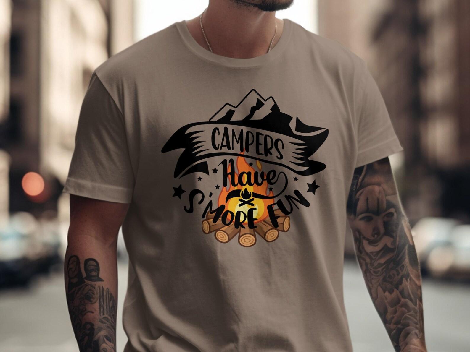 Campers Have S more Fun T-Shirt, Outdoor Adventure Camping Tee, Campfire S mores Lover Top 4XL