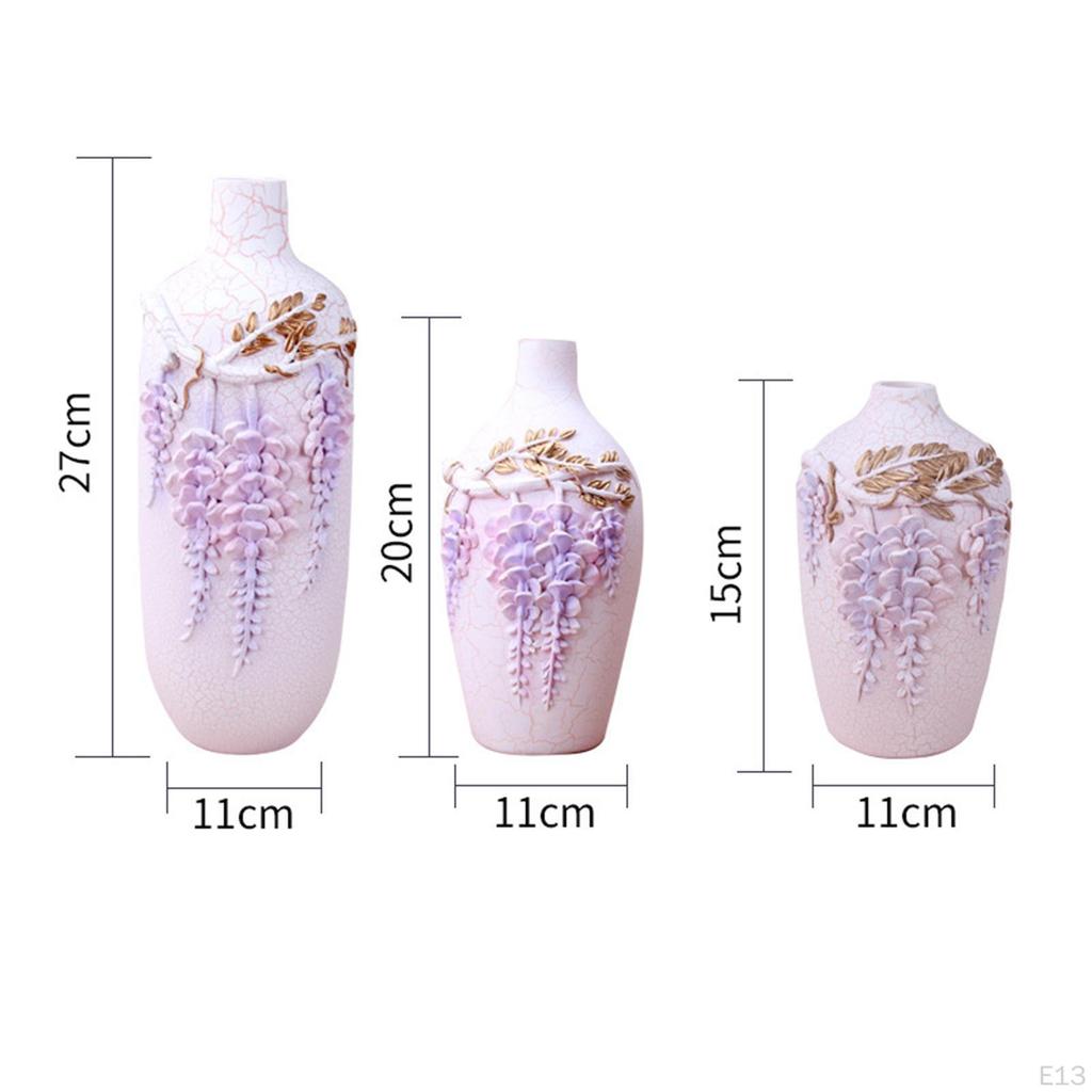 3er-Pack Harzvase Elegante Blumenvase für Hochzeitsfeier Heim Wohnzimmer Dekoration Ornament