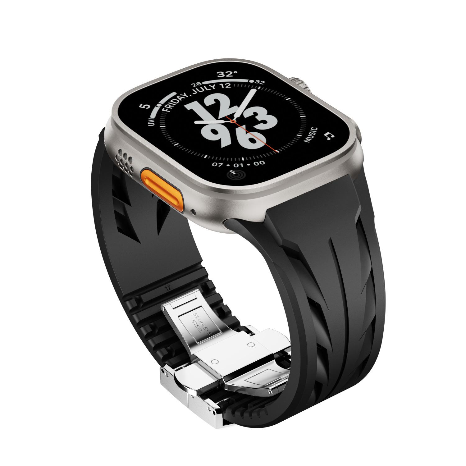 

Регулируемый ремешок для Apple Watch Ultra 3 49мм 45мм 44мм 46мм Спортивный резиновый ремешок для IWatch Серии 11 10 9 8 7 6 SE3 Браслет 44mm 45mm 46mm 49mm