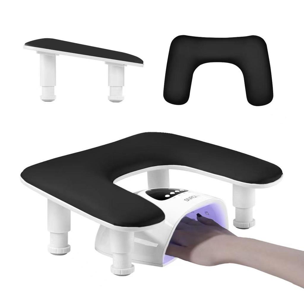 Portable U2 Nail Art Hand Rest: Detachable Stand, Inclined Design, PU Leather, Multifunctional, Height-Adjustable.