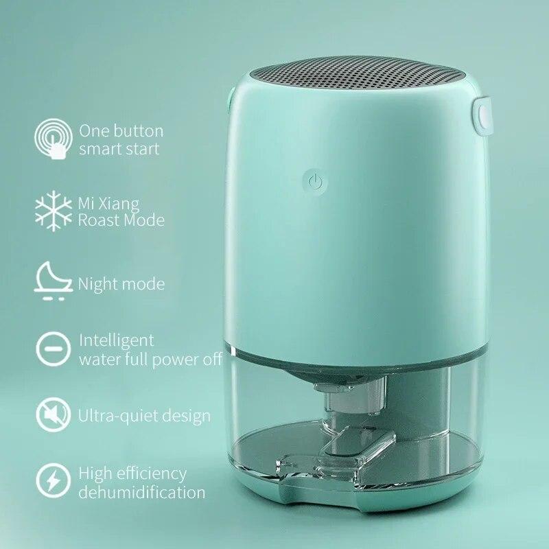 1100ML Dehumidifier Quiet Home Small Dehumidifier Indoor Moisture Dryer Bedroom Air Purification Dehumidifier 220V