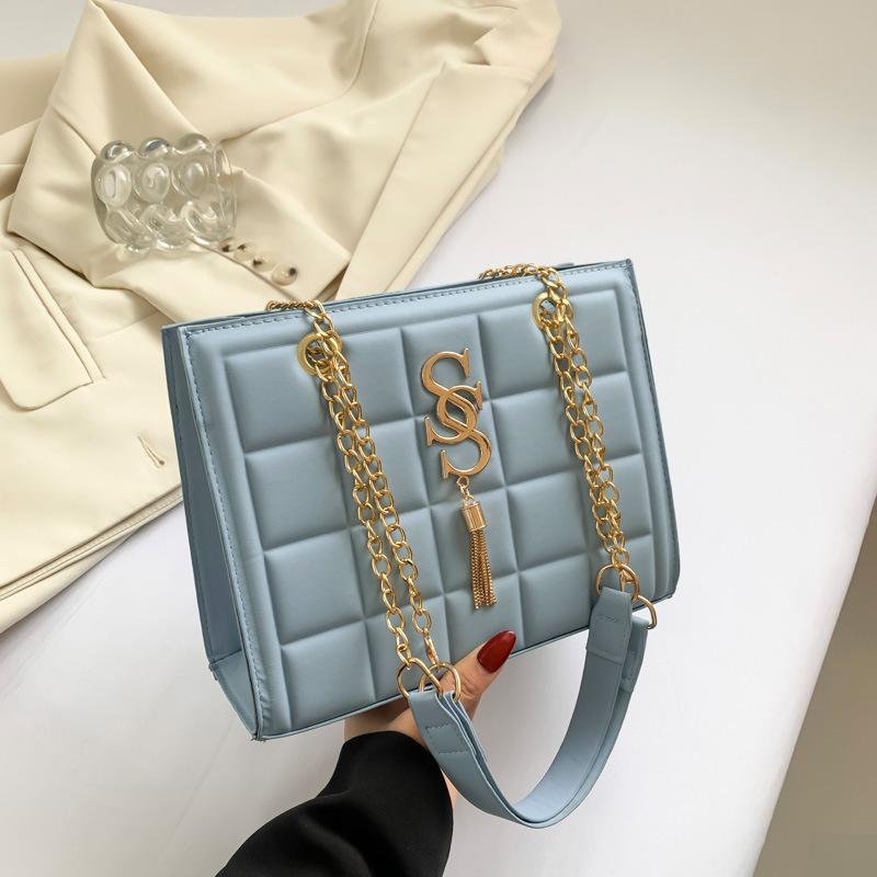 

Клетчатая текстура с углублениями Сумка Новая Трендовая и Модная Повседневная Сумка через плечо на одном плече Модная Простая Цепочка Маленькая Квадратная Сумка