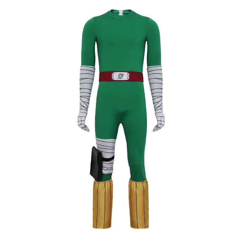 Naruto Rock Lee Cosplay Jumpsuit With Printed Design For Anime Conventions