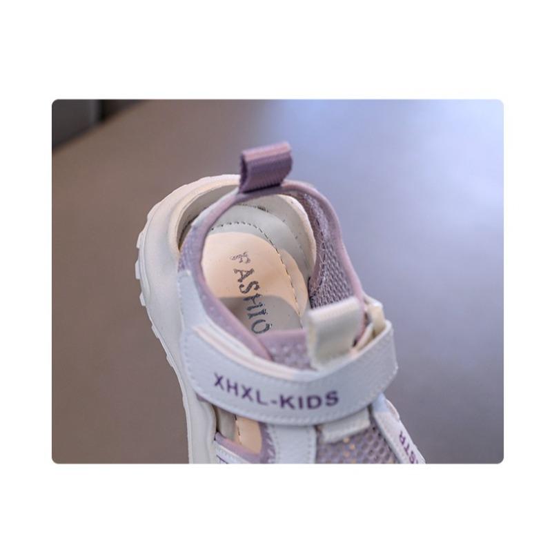 Children's Breathable Mesh Sport Sandals Girls' Casual Sneakers, Anti-Kick Closed-Toe Shoes for Toddlers & Youth