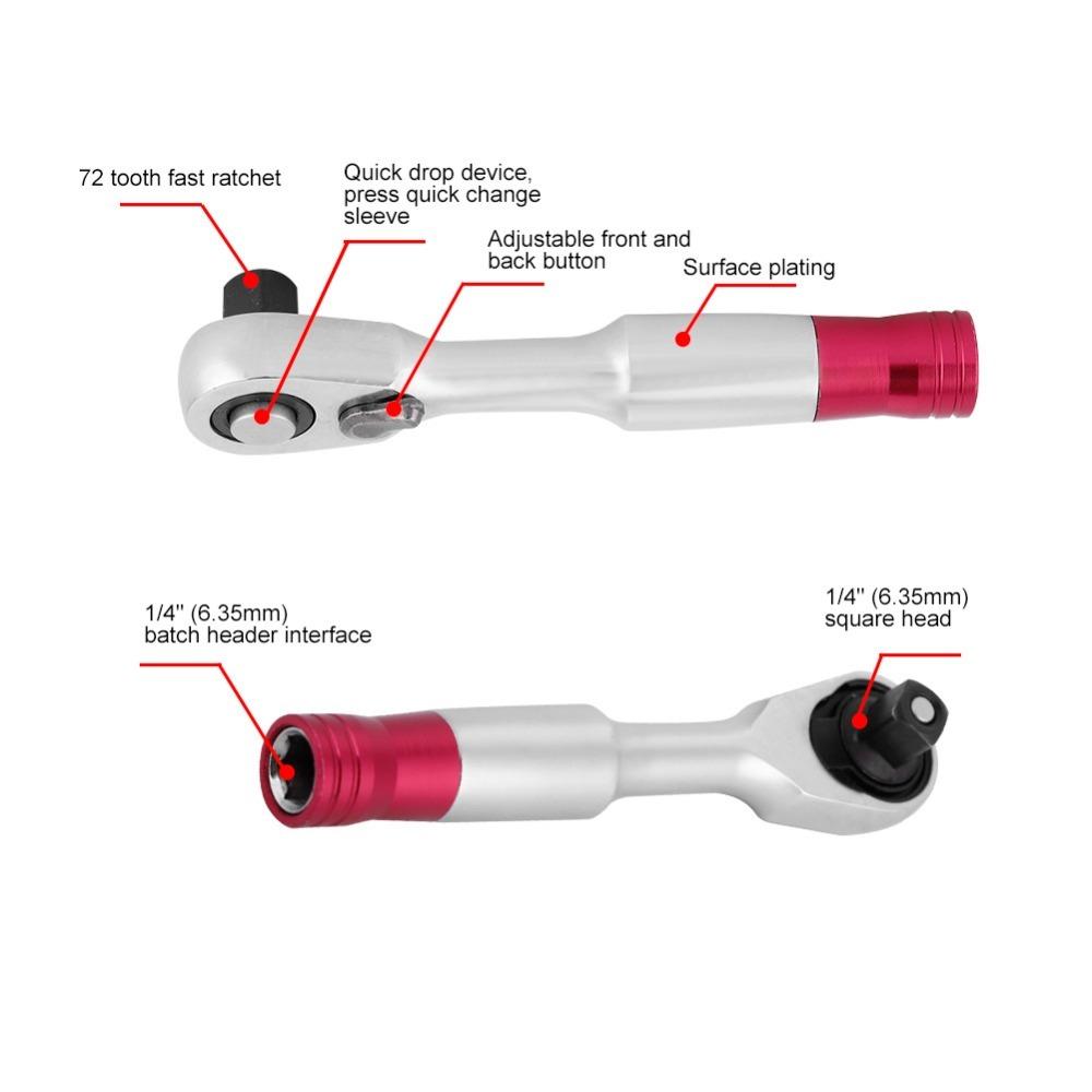 6.35mm 1/4Inch Quick Socket Wrench Metal Hex Torque Wrench Right Angle Screwdriver  Tight Spaces