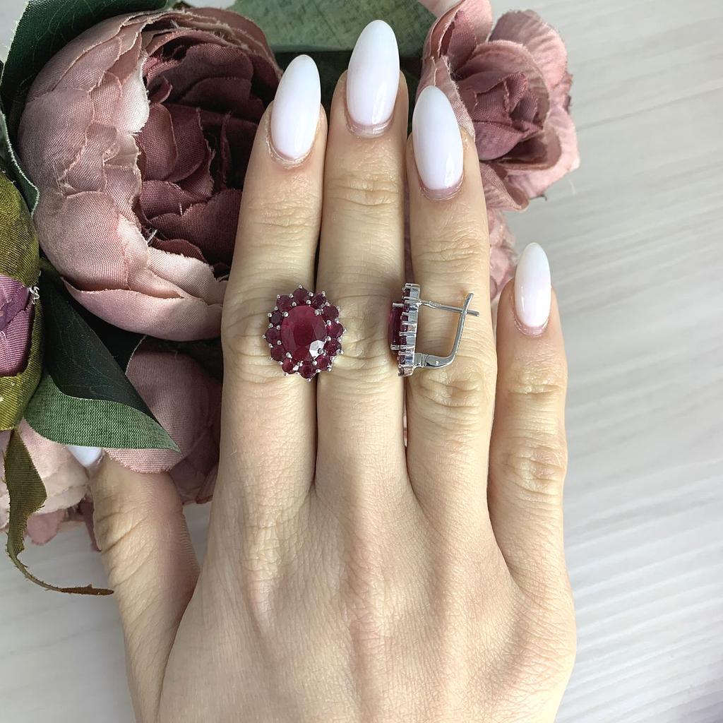 Stříbrné náušnice s přírodním rubínem 5,4ct (2068501)