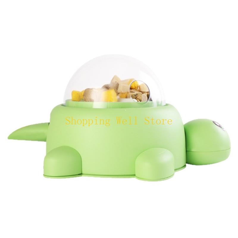 

KX4B Dogs Bowl With Rotating Chamber Turtles Leak Feeder Pet Slow Feeding Toy зелений