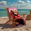 Custom Name Ultra-Soft Beach Towel with Love Theme,Ideal for Pool - Camping, Diving - Perfect Travel Essential, Vibrant Beach Towel.