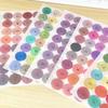 6 Sheets, Cute Expression Cartoon Doodle Cup Round Sticker, Multicolor Smile Face Gift Decoration Hand Account Sticker, Korean