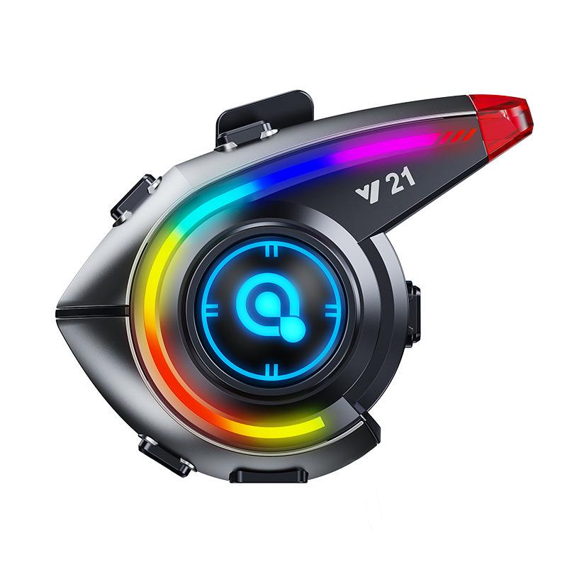 Y21 Waterproof Bluetooth Helmet Headset with RGB Lights & Heavy Bass