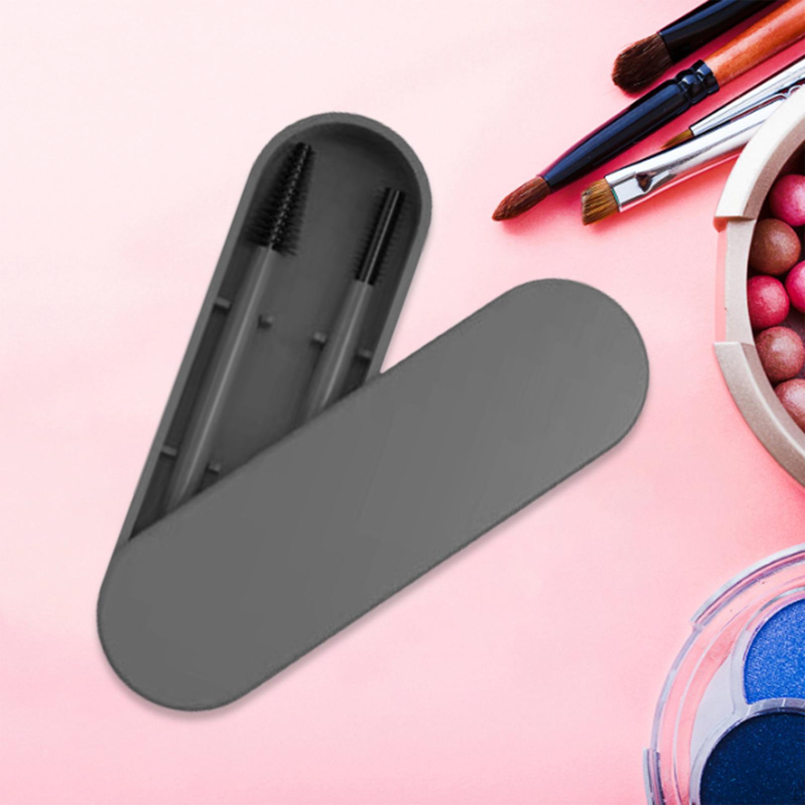 

Кисть для бровей и ресниц с футляром для ресниц, удобная ручка для бровей, косметика для серый