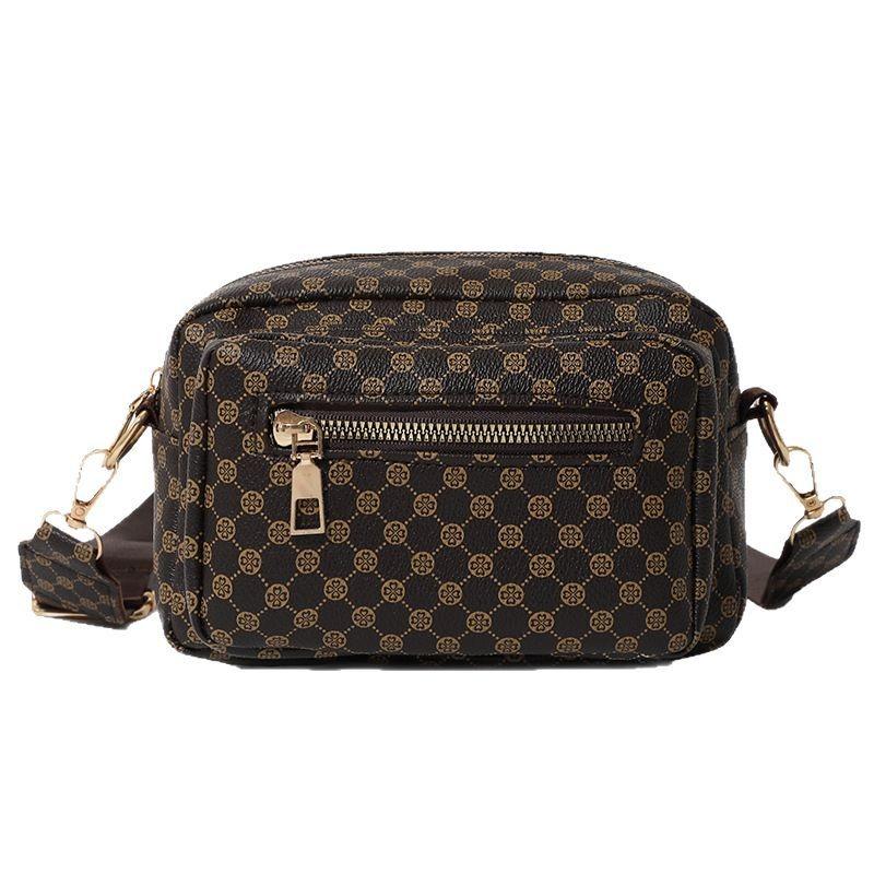 Fashion Trend Two-piece Set, Trendy Old Flower Polka Dot Printing Oblique Span Bag, Change Bag In Hand