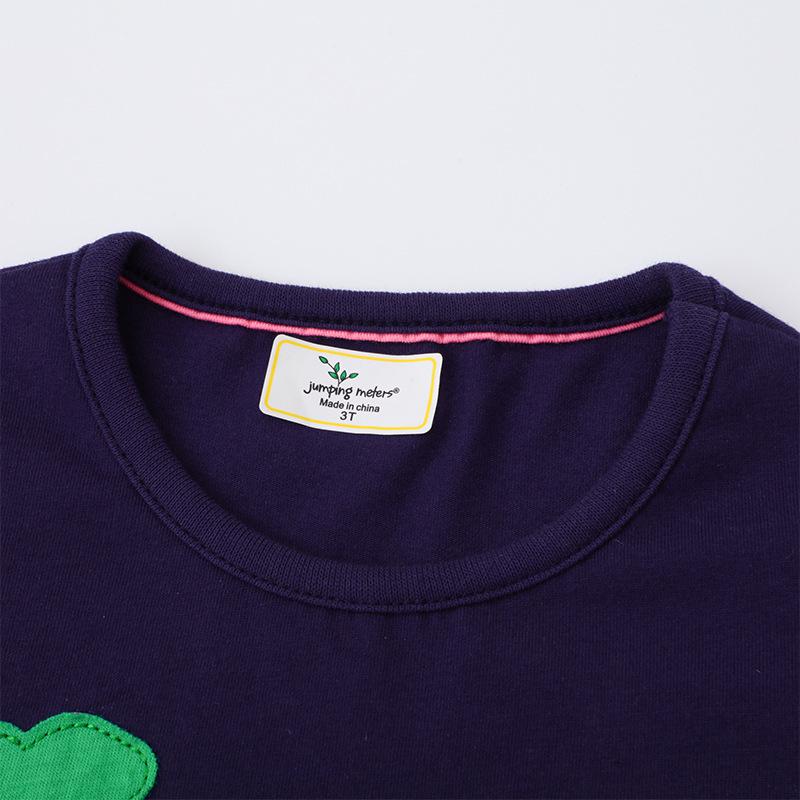 Girls' Short-Sleeved Cotton A-Line Dress with Embroidered Pocket