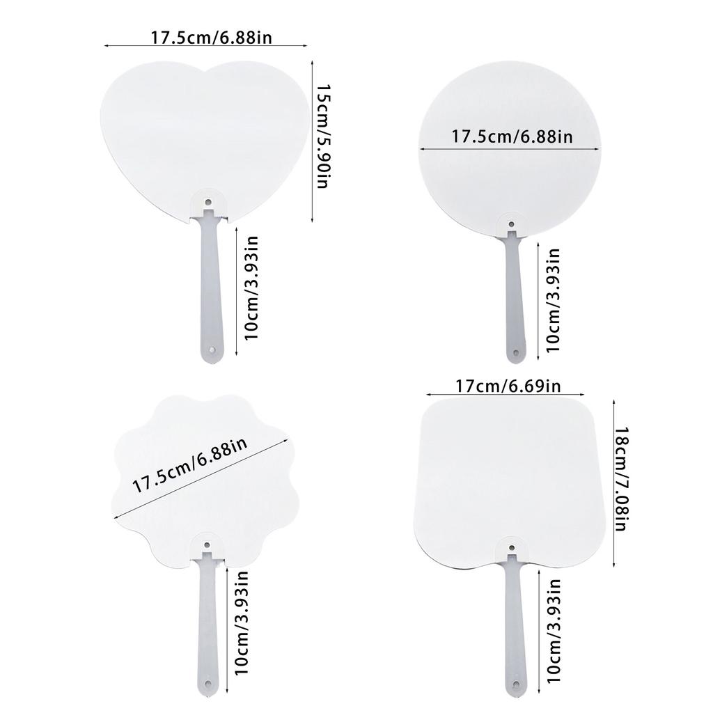 10Pcs Sublimation Paddle Fan Personalized Double-Sided Sublimation Fan Blanks for Church Events and Guest Gifts