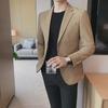 Men's Korean-Style Casual Suits: Trendy, Solid Color Jackets for Autumn/Winter - Versatile, Comfortable, and Stylish.