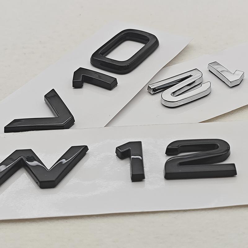 3D ABS Logo V10 W12 pro auto Zadní znak na kufr Boční nálepky na blatník Pro Audi A6 A8 Q8 Q7 SQ7 SQ8 S7 S8 Autopříslušenství