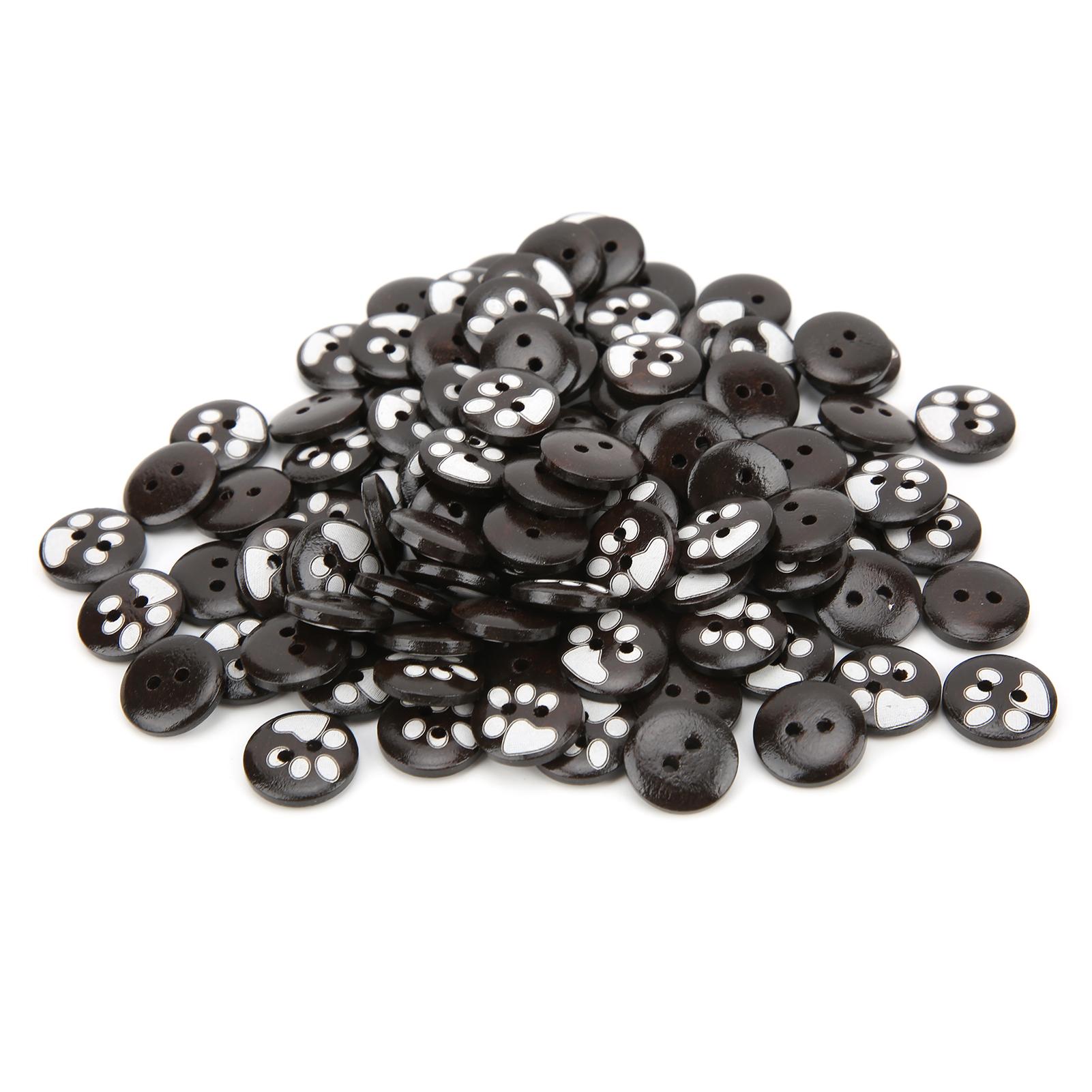 

300 шт. Деревянные пуговицы 15 мм в форме медвежьей лапы, двухдырочные, животные пряжки для украшения одежды ручной работы