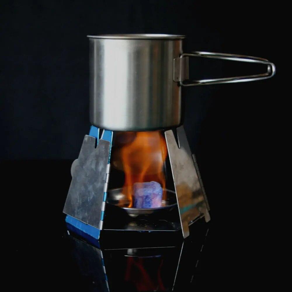 Ветрозащитная печь для кемпинга из нержавеющей стали — фото 3