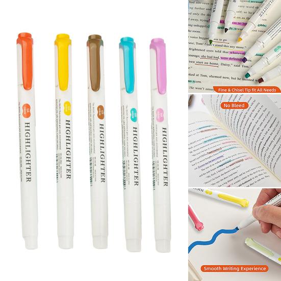 5/35 Stück Echte Milde Textmarker Doppelspitze Pastell Textmarker Stift Sortierte Farben Marker