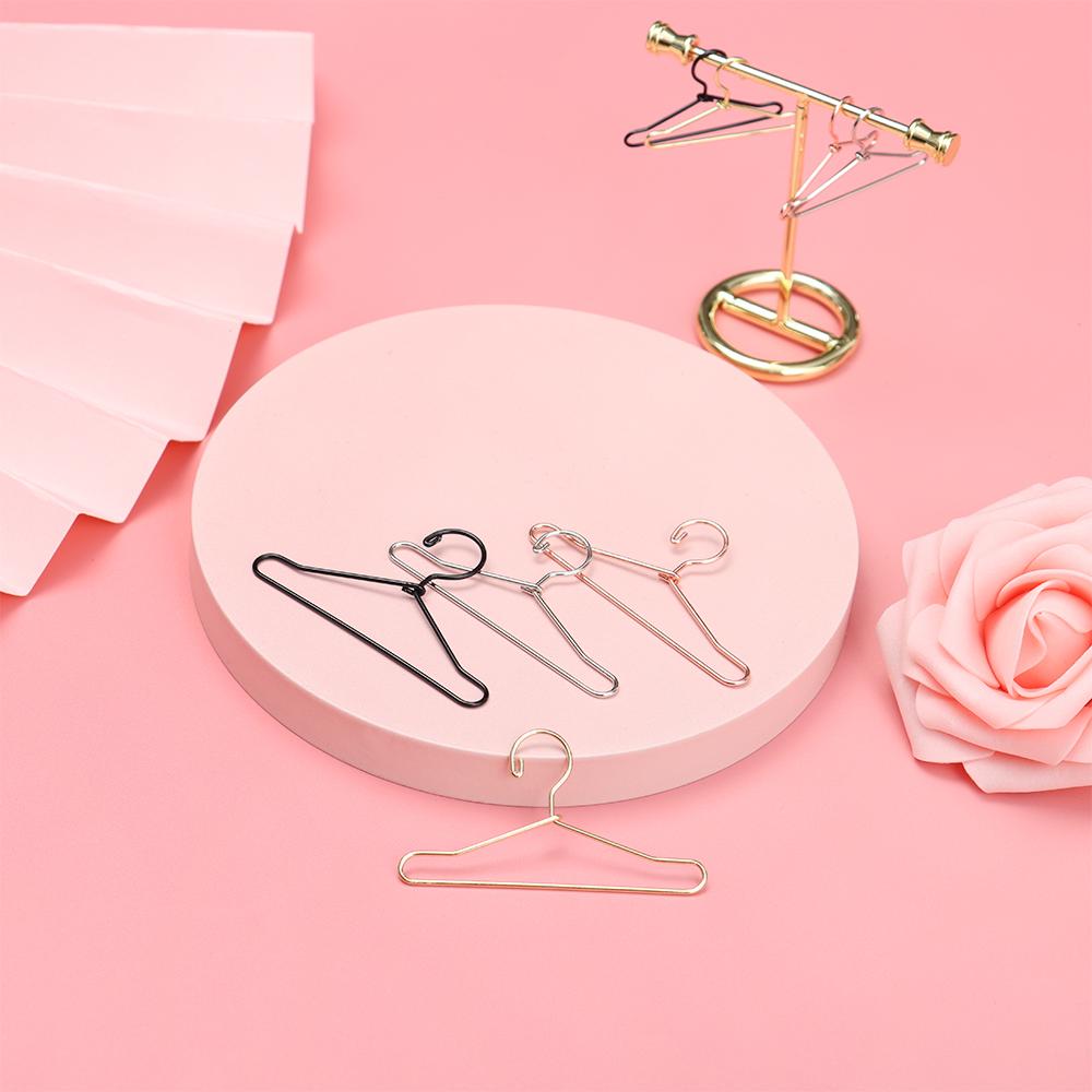 10pcs Multi-colors 1/6 Doll Cute Doll Accessories Dress Clothes Hanging Mini Hangers Metal