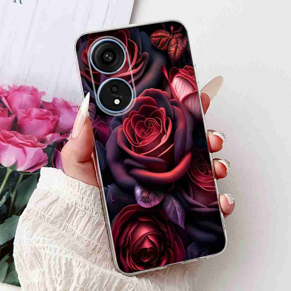 For Oppo A1 Pro 5G 6.7" Case Fashion Flower Painting Soft Silicone TPU Back Cover For Oppo A1 Pro a1 Pro PHQ110 Cases Bumper