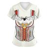Women V Neck Short Sleeve Work Shirt with Pockets Oktoberfest Printed Top Nursing Uniform Medical Scrub Tee for Healthcare Staff