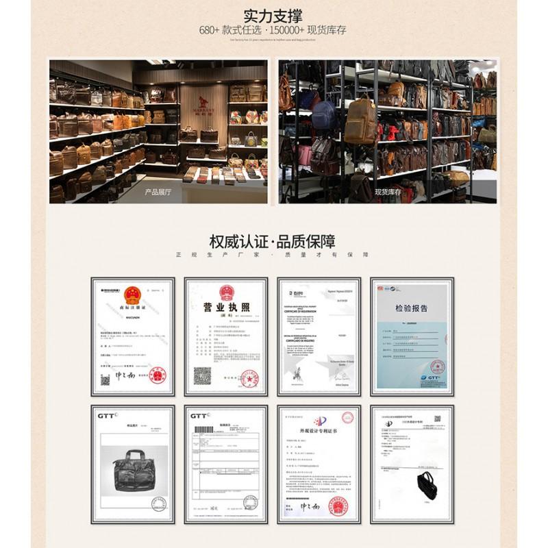 Crazy Horse Leather Crossbody Bag Genuine Retro Travel Shoulder Men's Business Casual Handbag