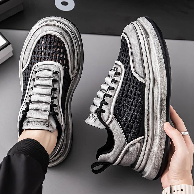 Little white shoes 2025 summer new thick-soled heightening shoes comfortable fashion casual versatile breathable thin trend board shoes