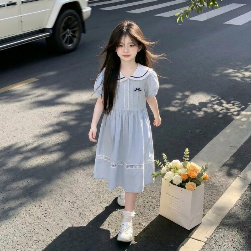 2026 New Girls' Summer Skirt: Super Beautiful Princess Style School Dress