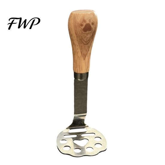 Effort-saving Potato Masher Stainless Steel Masher, Standable Manual Vegetable Crusher with Kitchen Tool for Pureeing Potatoes Wood Handle,