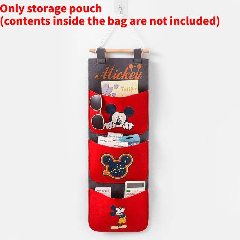 Mickey Mouse Felt Wall Organizer With Multiple Pockets For Kids Room Storage