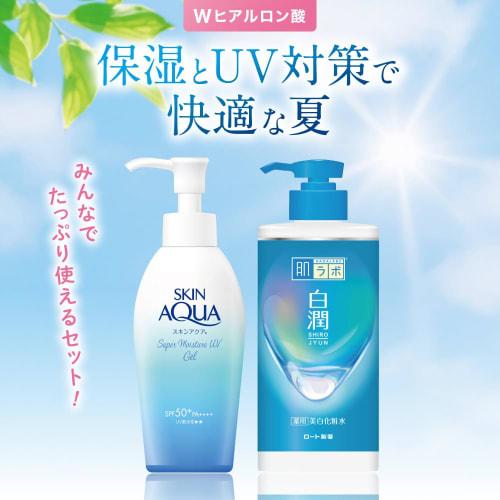 Hada Labo Hakujun Medicated Whitening Lotion Moist Large Capacity Pump x Skin Aqua 50+ Super Moisture Gel Pump 140g Double Pump Set