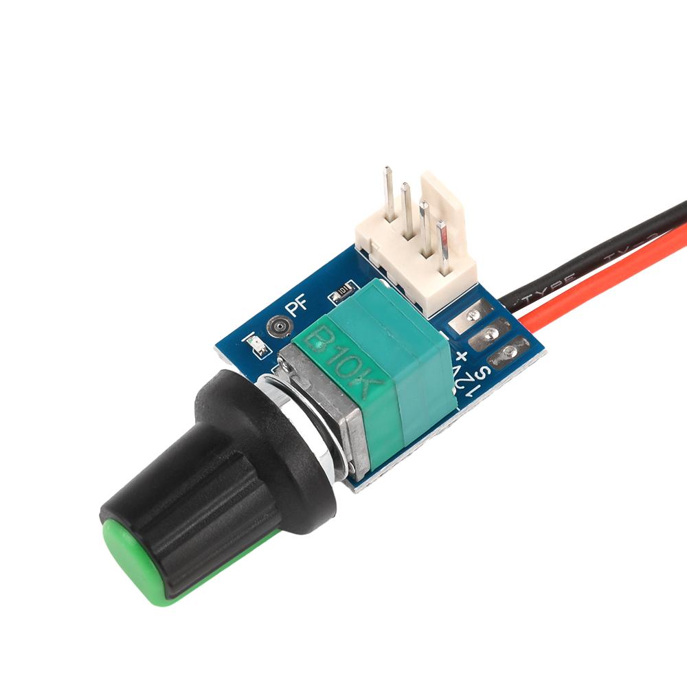 DC5-12V Manuel 4-leder PWM blæserhastighedsregulator Med kontakt Kabinet 4-leder blæser Hastighedskontrol Støjreduktion Kan Slukkes